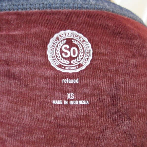 NWOT SO red blue white ¾ sleeve baseball tee t shirt top XS - Picture 6 of 6